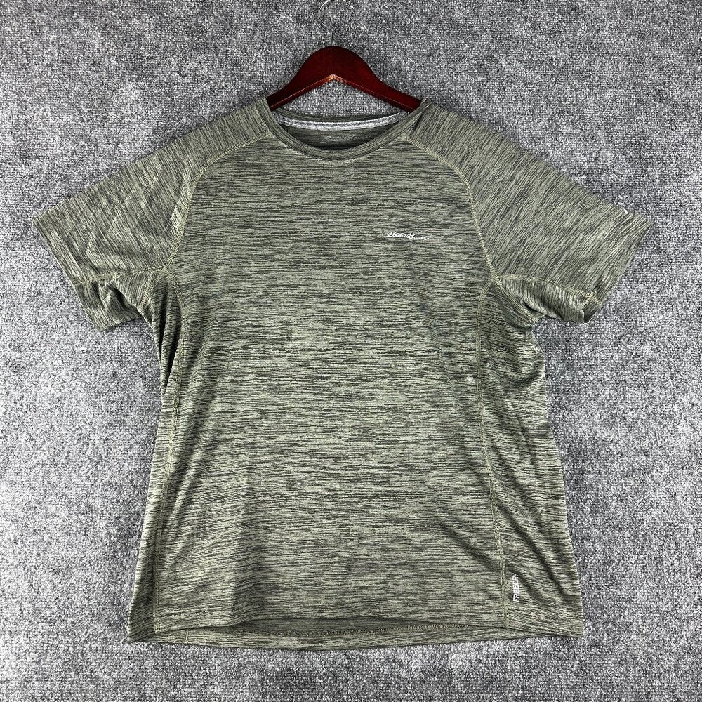 Eddie Bauer Tee Shirt Mens Medium First Ascent Green Stretch Short Sleeve Crew